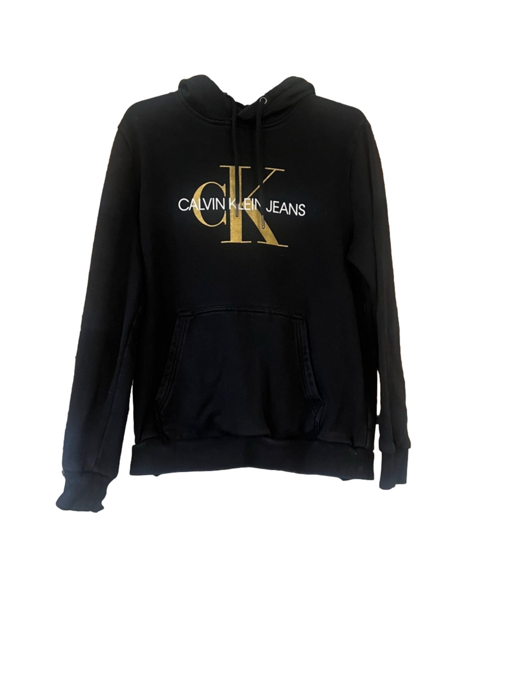 Calvin Klein Jeans men’s Black Hoodie with Gold CK Logo - Picture 2 of 7